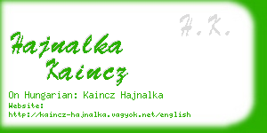 hajnalka kaincz business card